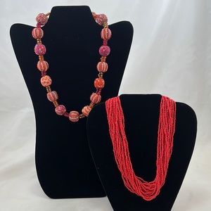 Bundle of two beaded necklaces